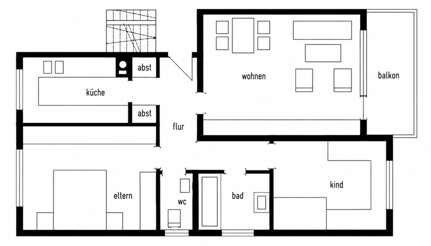 Grundriss der Wohnung