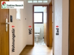Blick Richtung Toilette und Bad - 110 m² – 3,5 Zimmer & Dachterrasse