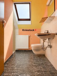 Gegenüber das Tageslichtbad mit WC, ...