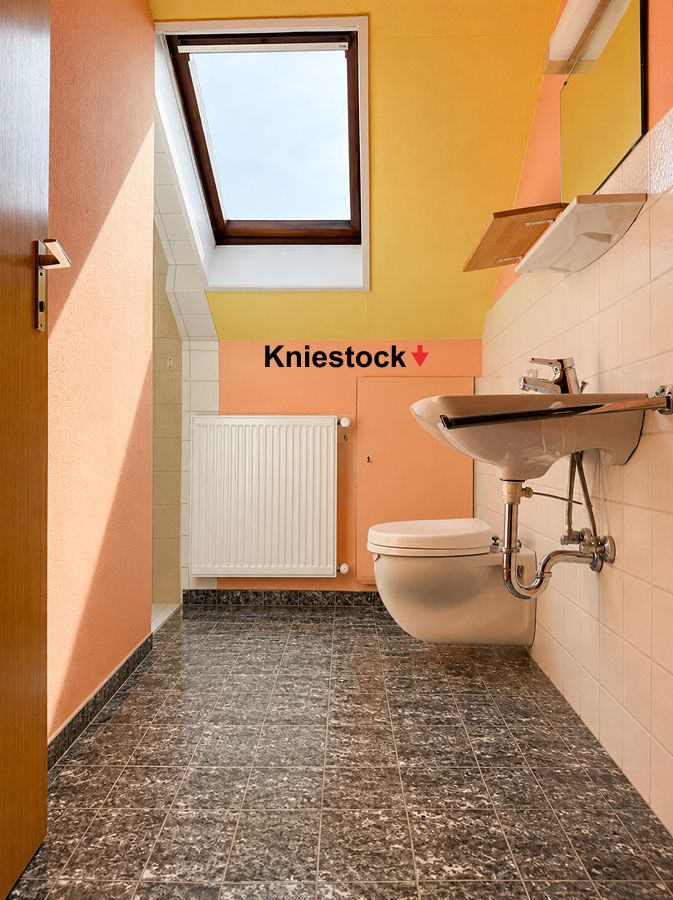 Gegenüber das Tageslichtbad mit WC, ...