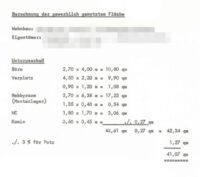 Berechnung der gewerblich genutzten Fläche